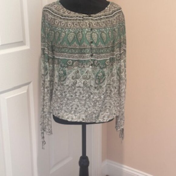 Lucky Brand Boho Blouse Size M - Picture 2 of 3